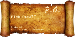 Pick Ottó névjegykártya